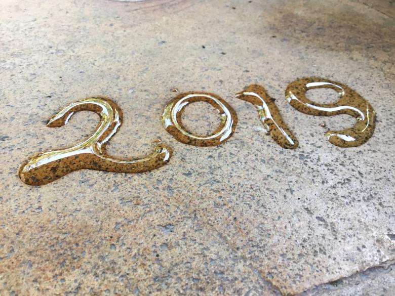 Free stock image of 2019 water calligraphy created by Chekokiart