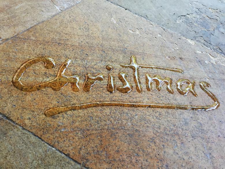 Free stock image of Christmas water handwriting calligraphy created by Chekokiart