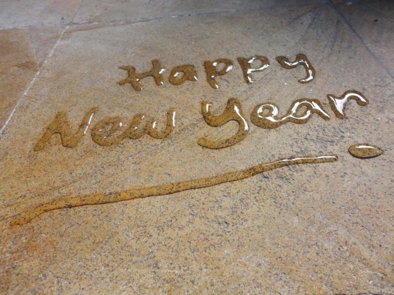 Free stock image of Happy new year 2019 water calligraphy created by Chekokiart