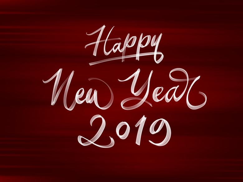 Free stock image of Happy New Year 2019 Text created by Chekokiart