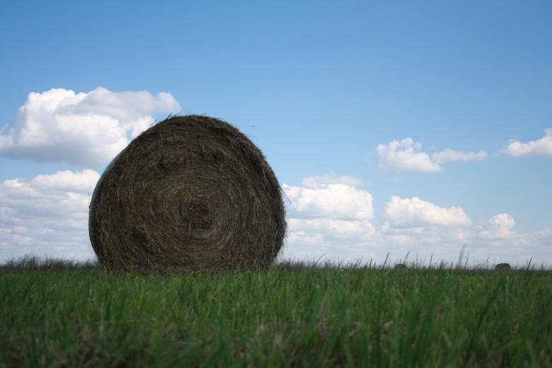 Free stock image of Haystack against a blue sky created by Kala Manó