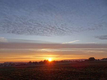 The very last moments of a sunrise in the countryside - Free Stock Photo