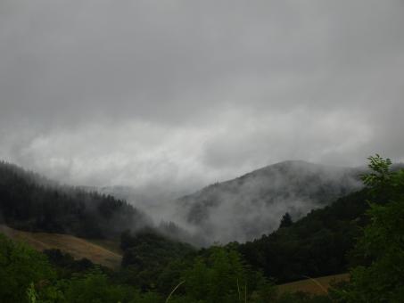 Mixture of fog and clouds on the hills - Free Stock Photo
