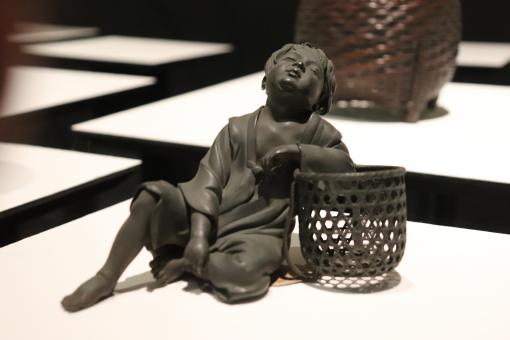 Free Stock Photo of Dark grey Japanese bronze sculpture