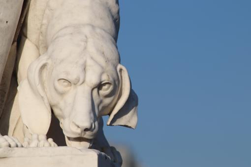Detail of dog stone sculpture - Free Stock Photo