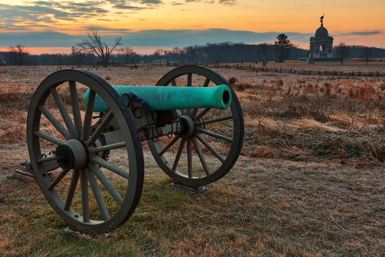 Free stock image of Gettysburg Cannon Dawn created by Nicolas Raymond