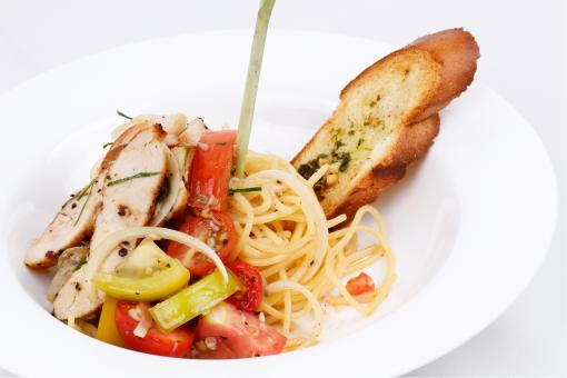 Free Stock Photo of Pasta with Chicken