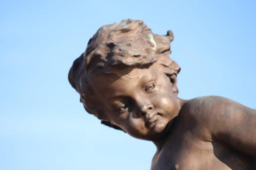 Free Stock Photo of Bronze baby sculpture