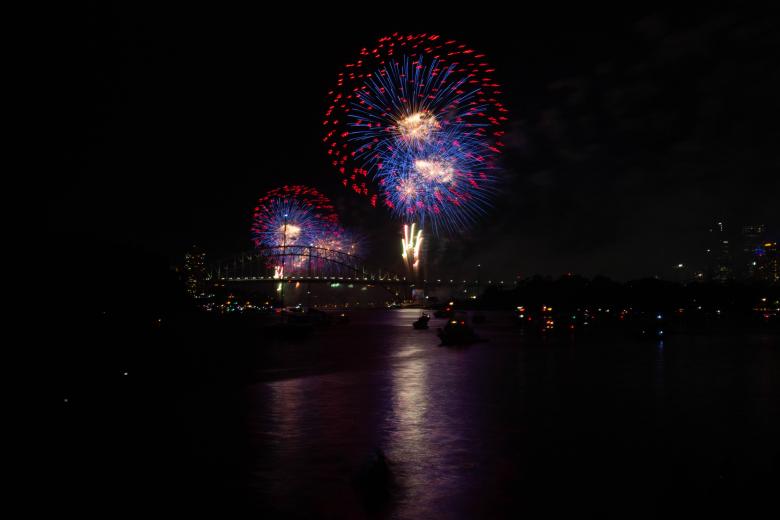 Free stock image of Fireworks Over the Sydney Harbour Bridge created by Tom Hill