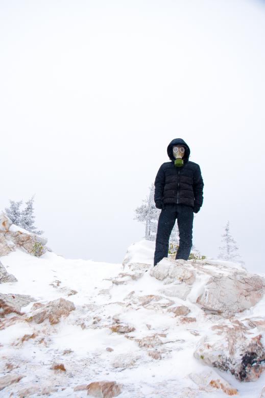 Free stock image of Man in mask in snow landscape created by 2happy