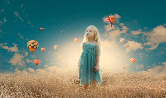 Little Girl and the Balloons - Free Stock Photo