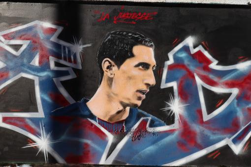 Graffiti of famous football player - Free Stock Photo