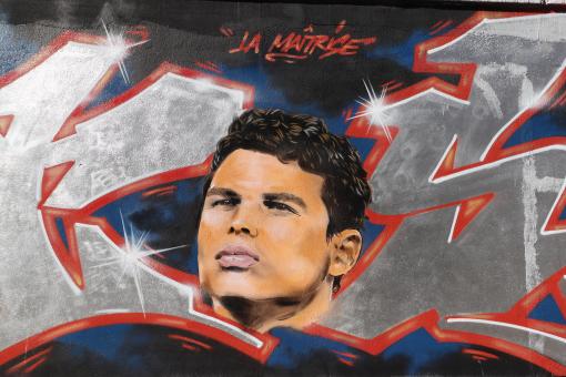 Free Stock Photo of Graffiti of famous football player