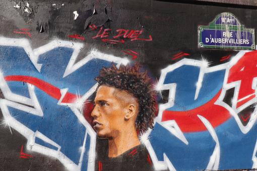 Graffiti of famous football player - Free Stock Photo