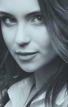 Free Stock Photo of Beautiful Girl B&W Portrait