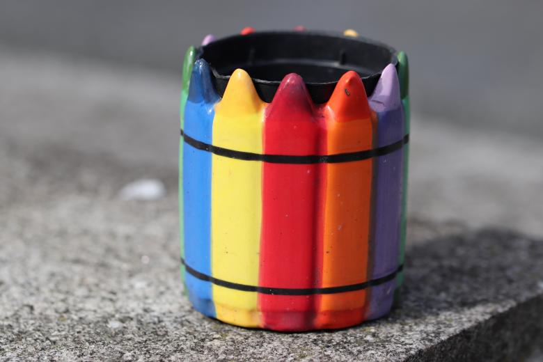 Free stock image of Colorful tiny sculpture on a grave created by GAIMARD Jacques
