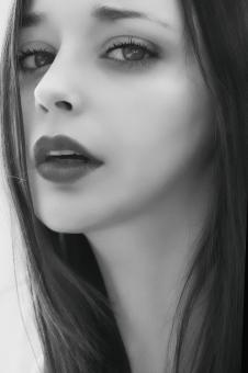 Free Stock Photo of Black and White Portrait of Woman