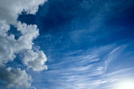 Free Stock Photo of Vivid Blue Skies and White Clouds