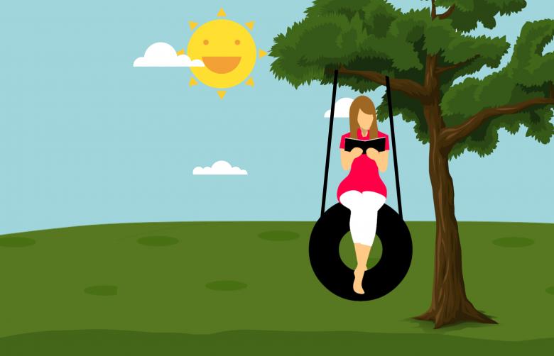 Free stock image of Woman reading in the park created by mohamed hassan