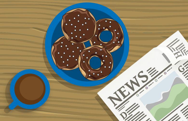 Free stock image of Coffee and Donuts Illustration created by mohamed hassan