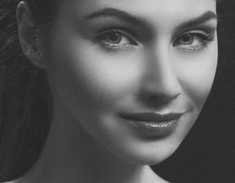 Free stock image of Smiling Girl - Black and White created by Alexander Krivitskiy