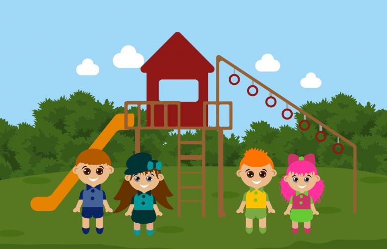 Free stock image of Kids in Park Illustration created by mohamed hassan