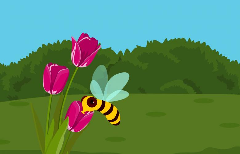 Free stock image of Bee and Flower Illustration created by mohamed hassan