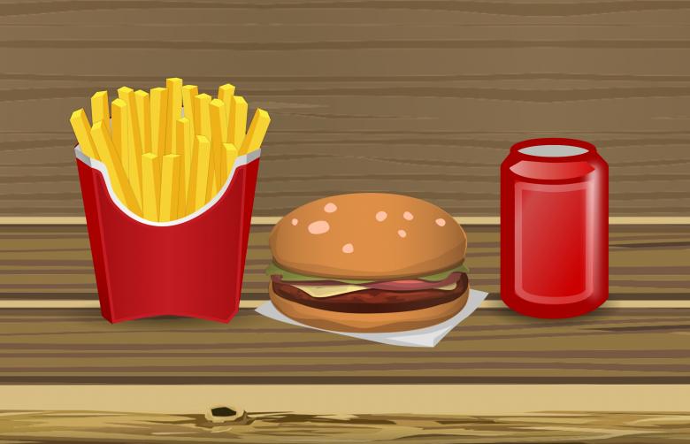 Free stock image of Burger and Fries Illustration created by mohamed hassan