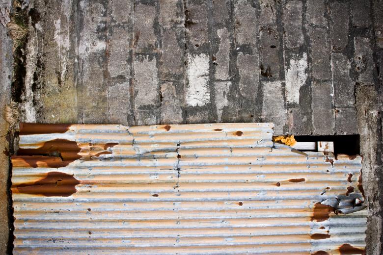 Free stock image of Corrugated Metal and Rock Wall created by Bjorgvin