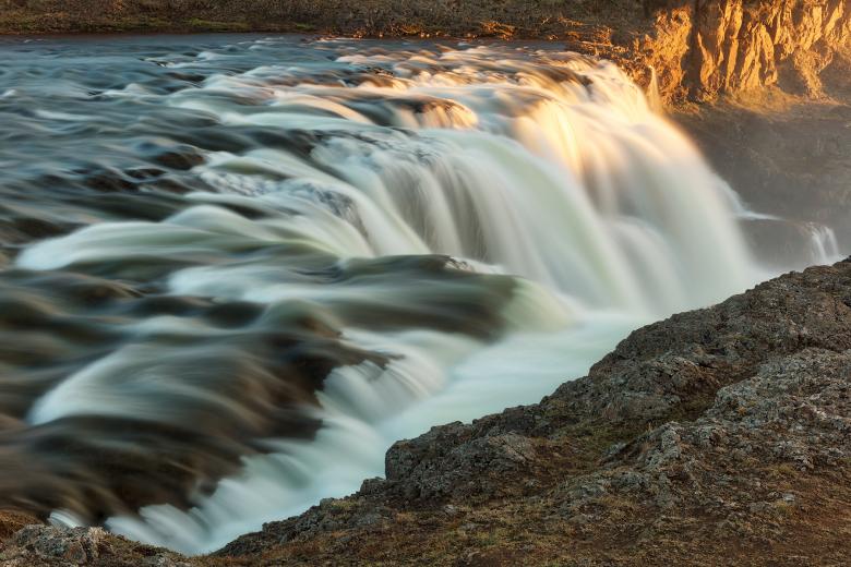 Free stock image of Golden Hour Waterfall - Kolufoss created by Nicolas Raymond