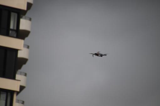 Free Stock Photo of Drone watching a building under construction