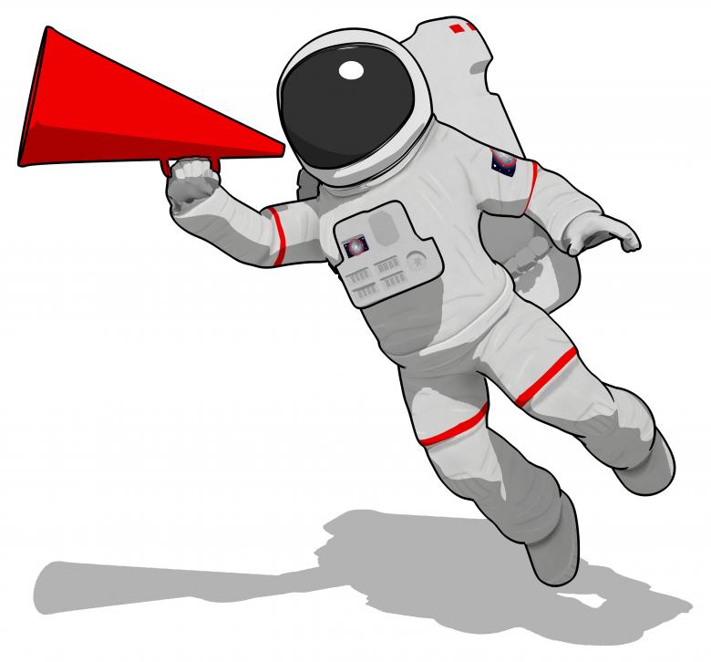 Free stock image of Astronaut with Megaphone created by Julien Tromeur