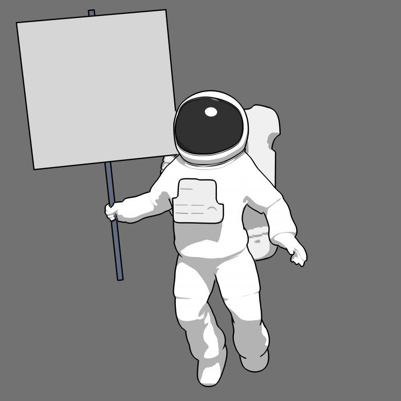 Free stock image of Astronaut with a Sign created by Julien Tromeur