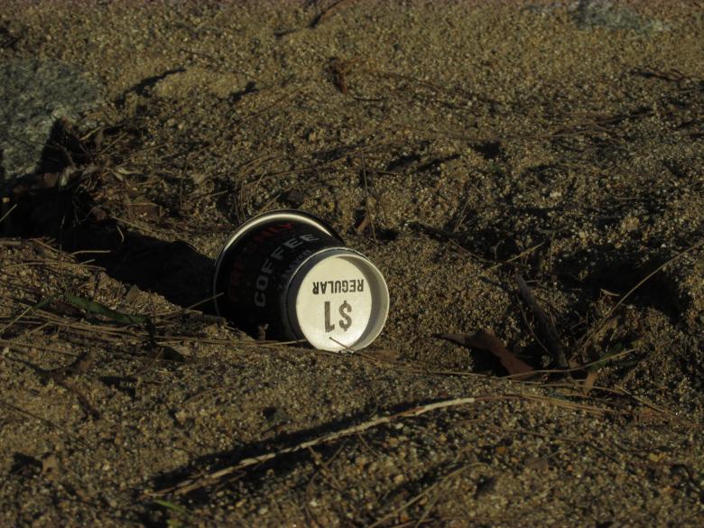 Free stock image of Empty coffee cup on a beach created by Michiru Maeda
