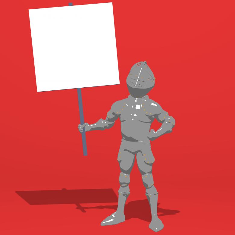 Free stock image of Knight Holding a Blank Sign created by Julien Tromeur
