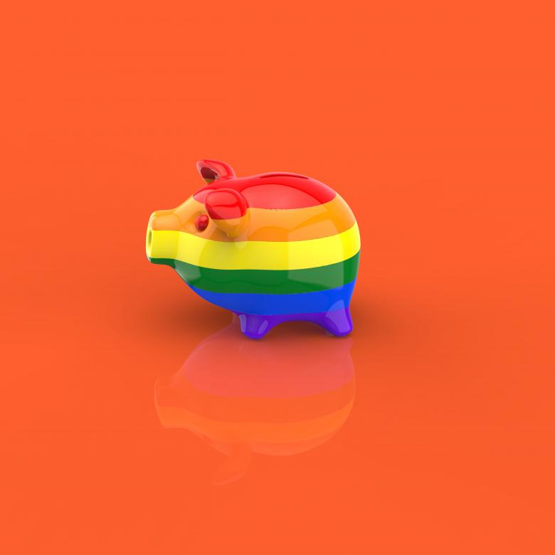 Free stock image of Piggy bank rainbow color created by Julien Tromeur