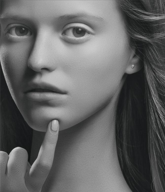 Free stock image of Female Black and White Portrait created by Alexander Krivitskiy
