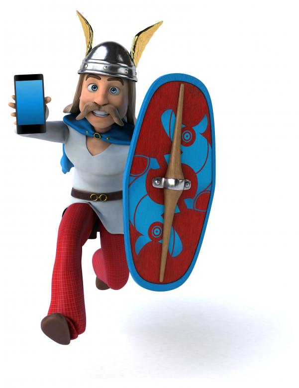 Free stock image of Fun Gaulois Holding Smartphone and Running created by Julien Tromeur
