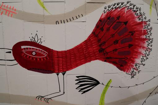 Free Stock Photo of Red graffiti on a wall
