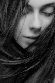 Portrait of Beautiful Woman - Black and White - Free Stock Photo