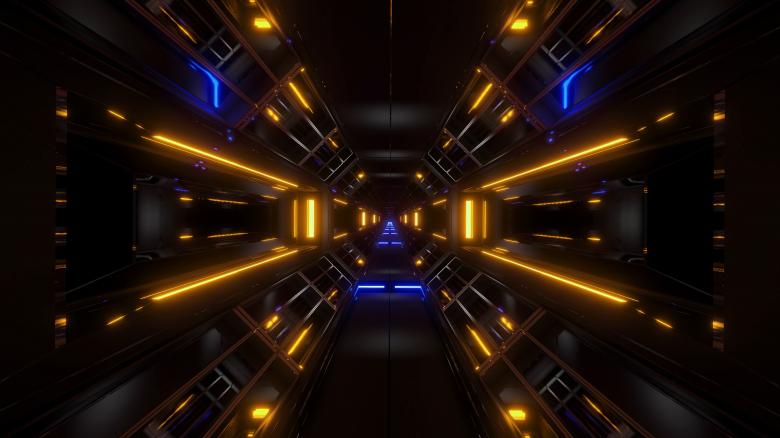 Free stock image of Dark space sci-fi tunnel airship corridor created by tunnelmotions