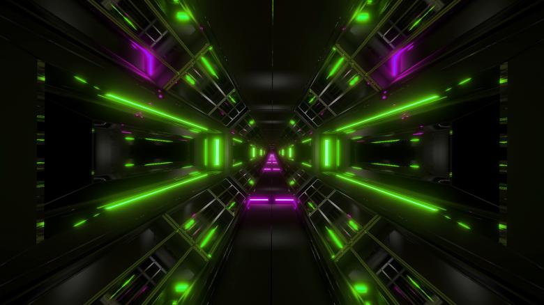 Free stock image of Dark space sci-fi tunnel airship corridor fly through loop created by tunnelmotions