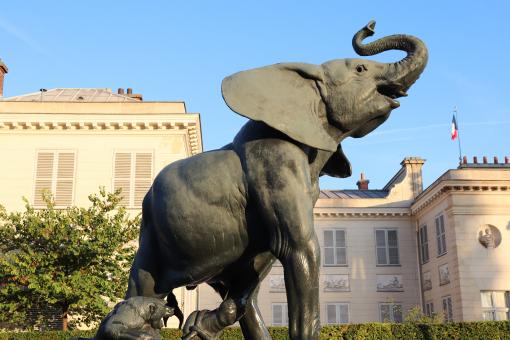 Big bronze sculpture of grey elephant - Free Stock Photo