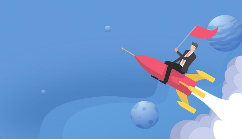 Free stock image of Start-Up Concept with Businessman Riding Rocket Ship created by Jack Moreh