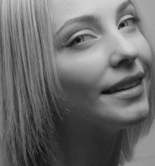 Happy Girl Black and White Portrait - Free Stock Photo