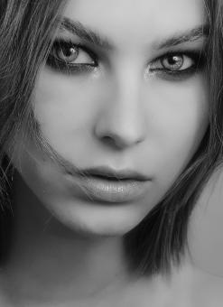 Free Stock Photo of Beautiful Model Portrait - Black and White