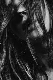 Free Stock Photo of Sexy Girl Portrait in Black and White