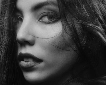Free Stock Photo of Woman Model Portrait in Black and White