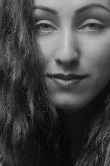 Free Stock Photo of Woman Portrait in Black and White