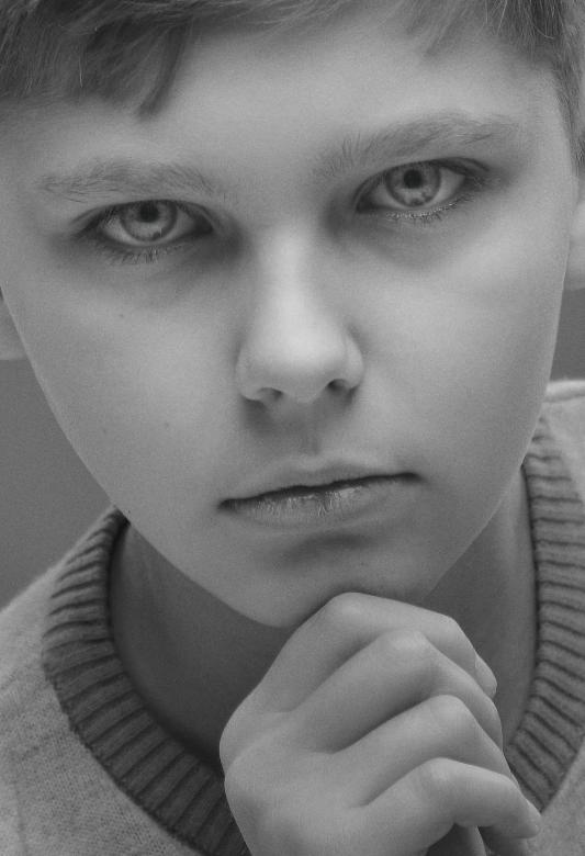 Free stock image of Serious Young Boy - Black and White Portrait created by Alexander Krivitskiy